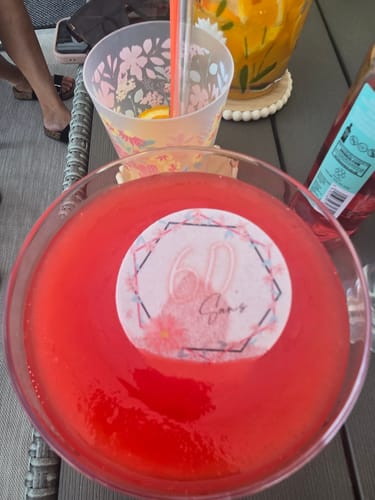 Customer photo review of Personalised Birthday Topper | Asymmetrical flower ring