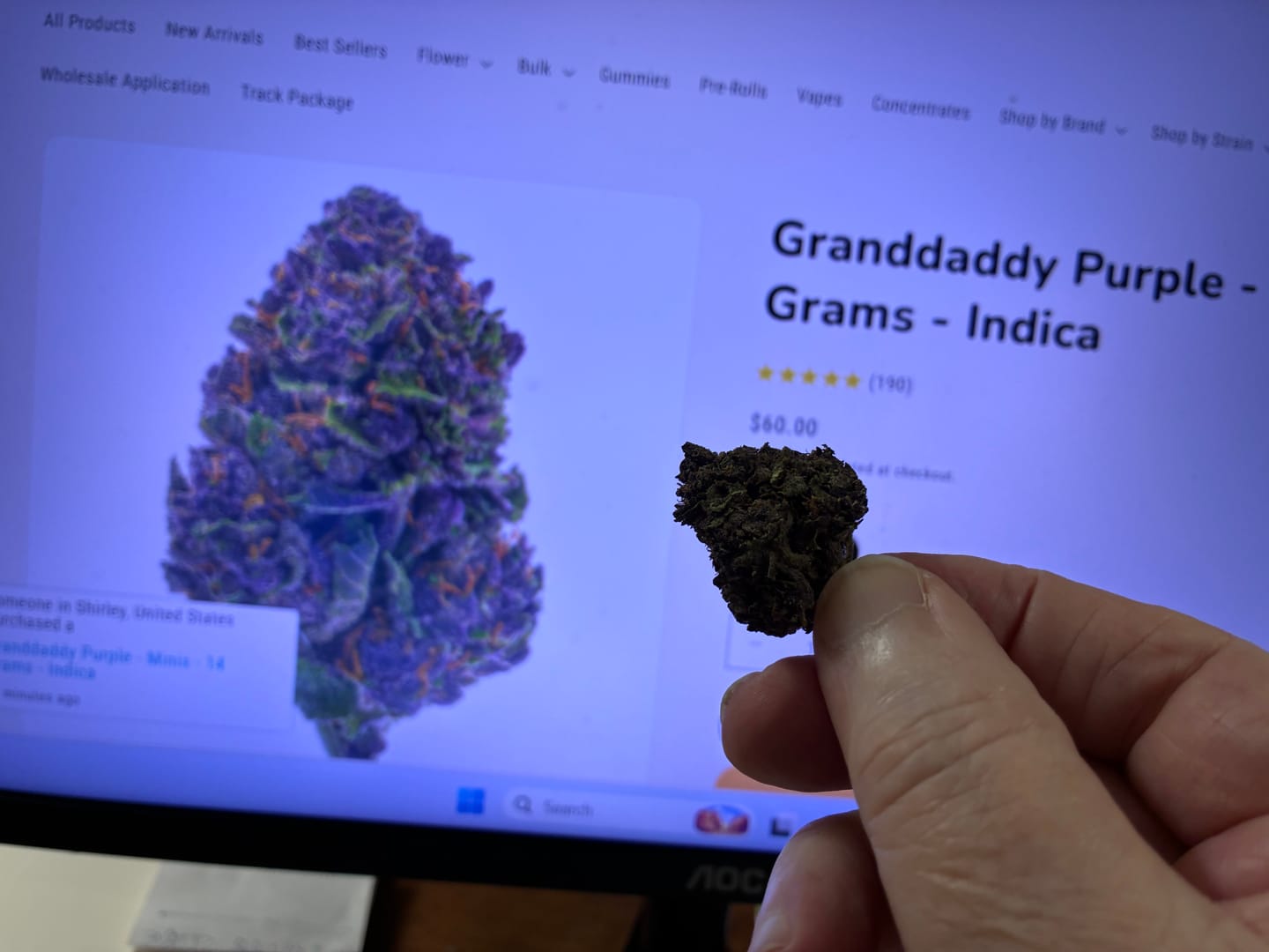 Customer photo review of Granddaddy Purple - 14 Grams - Indica