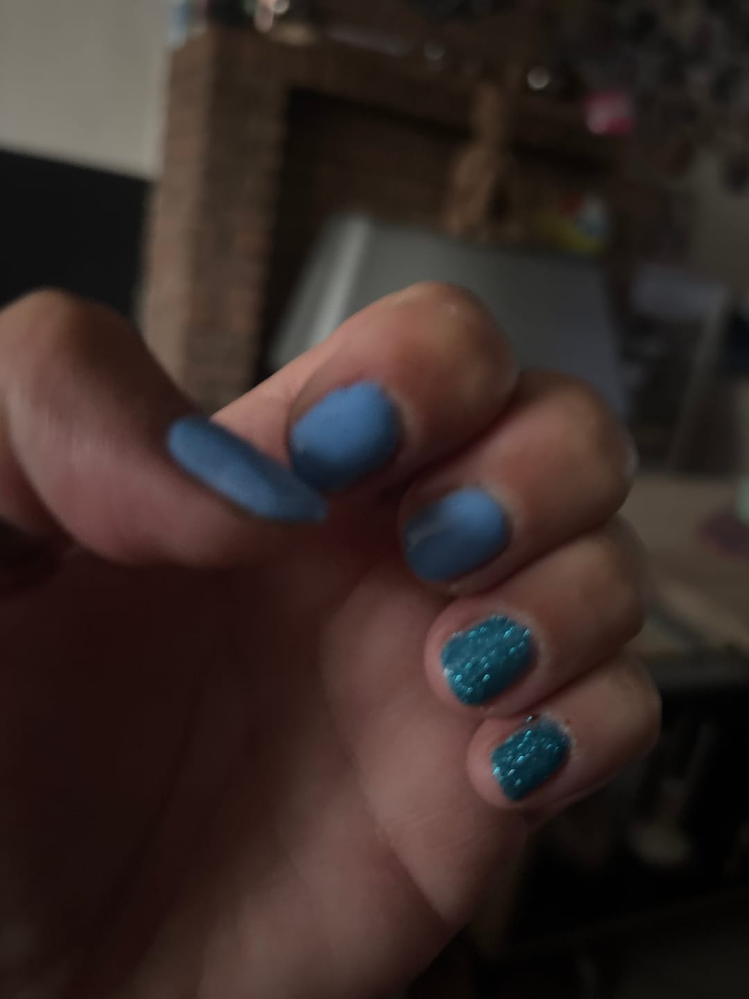 Customer photo review of Venetian Blue Dipping Powder