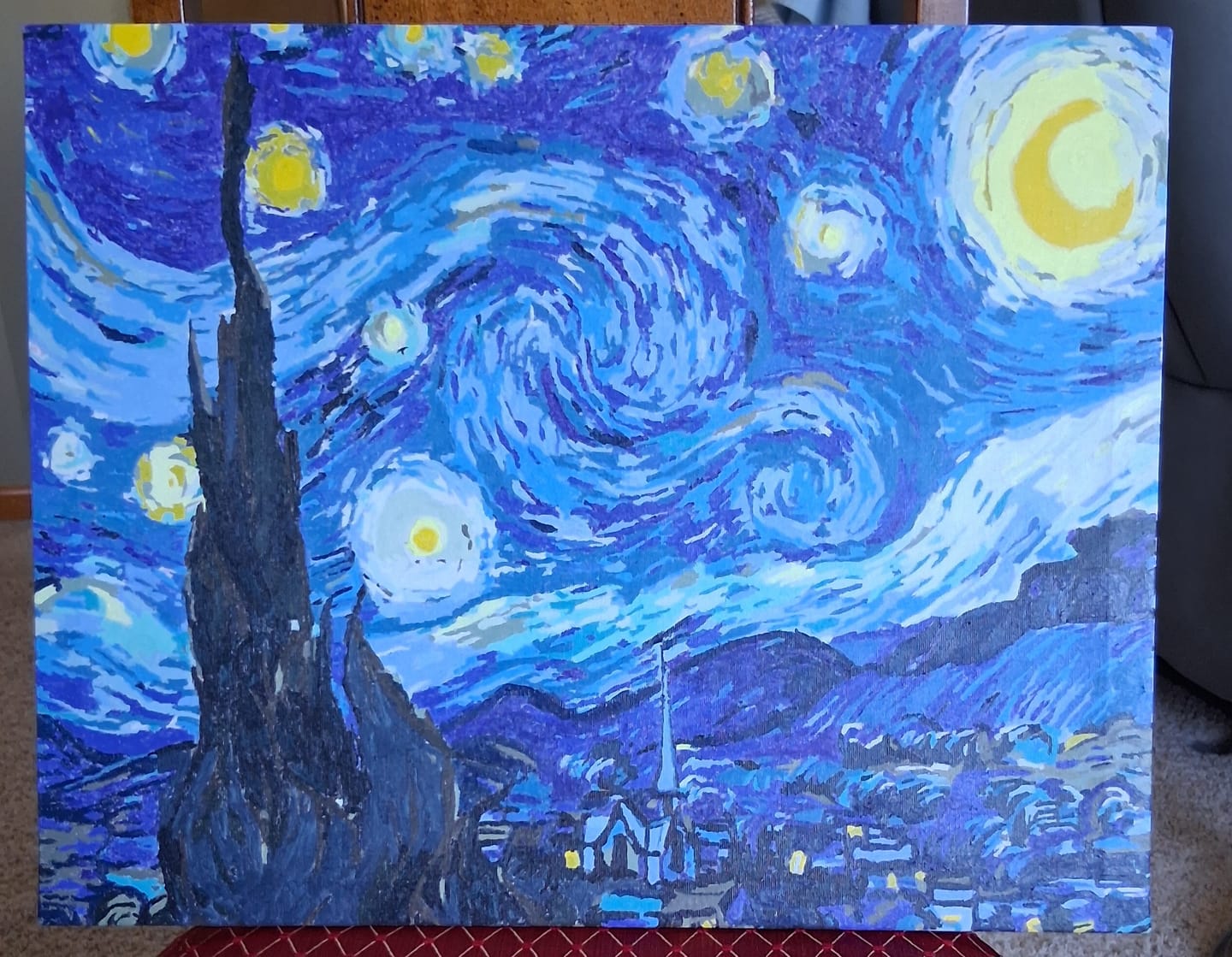 Customer photo review of Paint by Numbers - Vincent Van Gogh - Starry Night