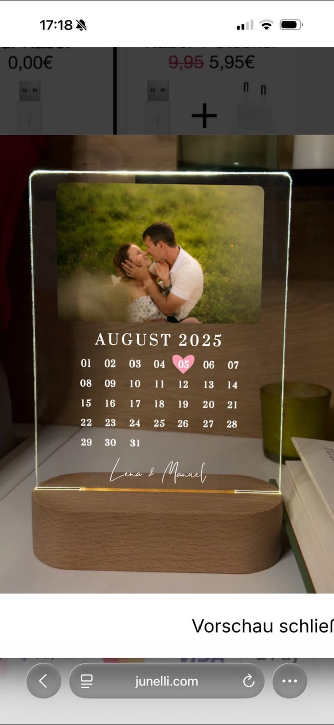 Customer photo review of Euer Datum - Liebeslicht mit Foto und Kalenderblatt