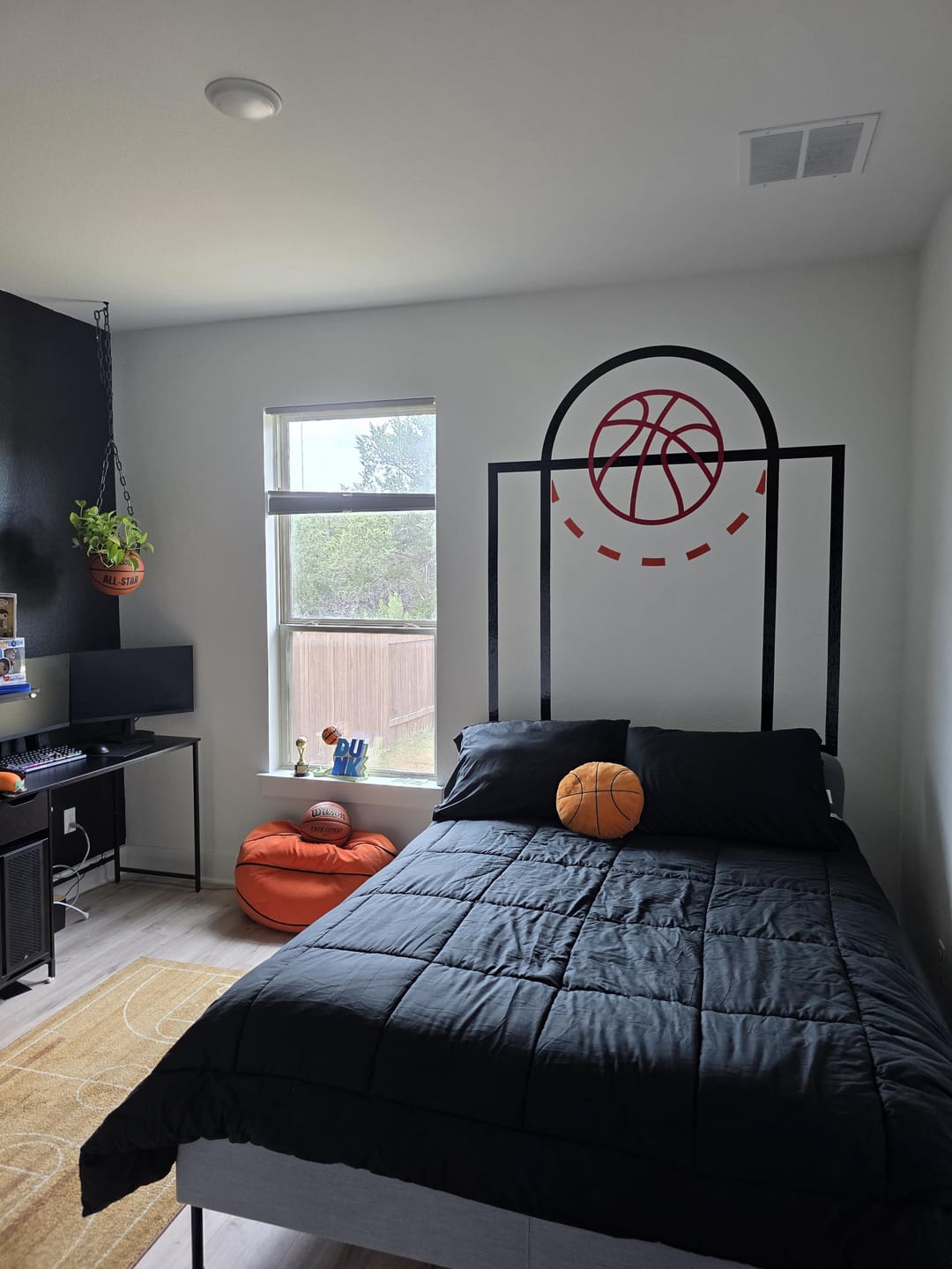 Customer photo review of Basketball Free Throw Line Wall Decal. #6240