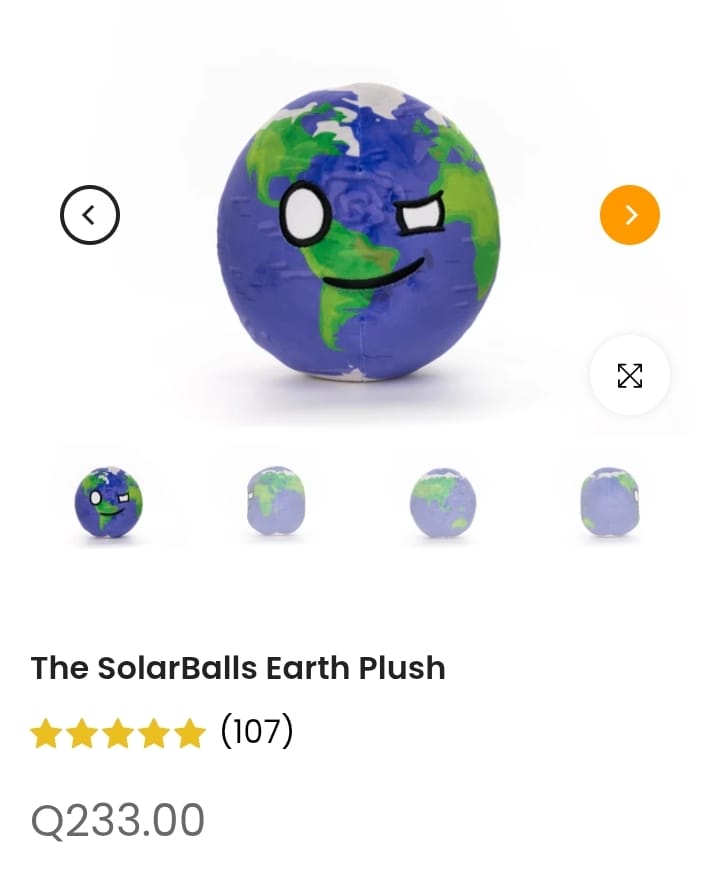 Customer photo review of The SolarBalls Earth Plush