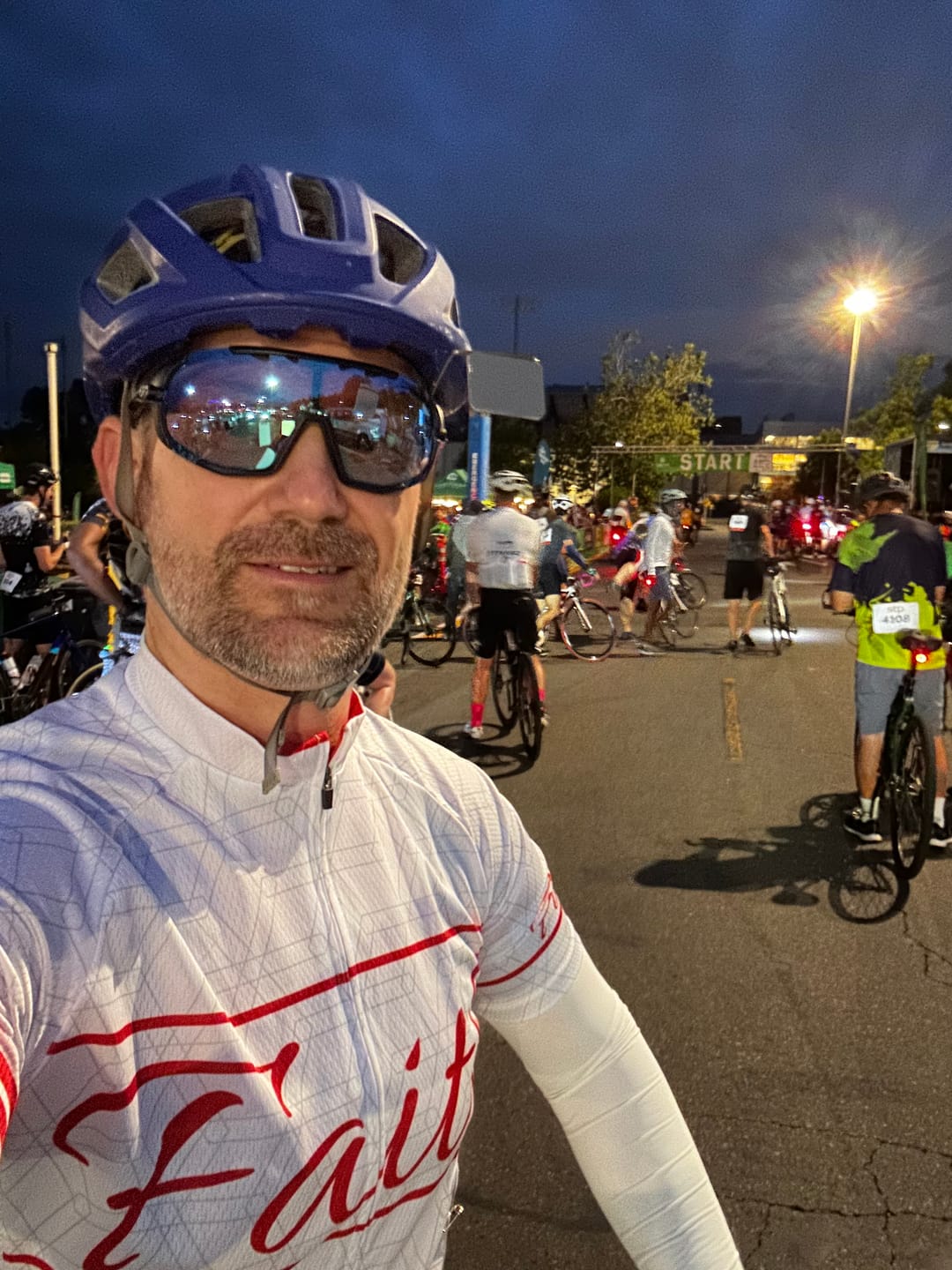 Customer photo review of Faith White & Red Short Sleeve Cycling Jersey