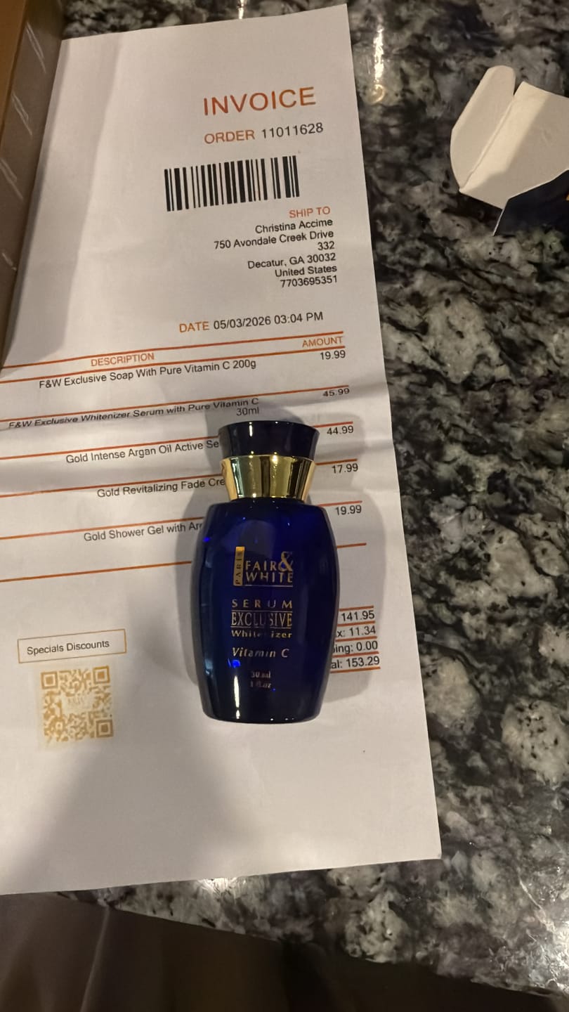Customer photo review of Fair And White Exclusive Brightening Serum With Vitamin C 30ml / 1 fl oz