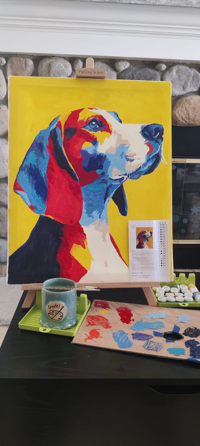 Customer photo review of Colorful Beagle | Paint by Number