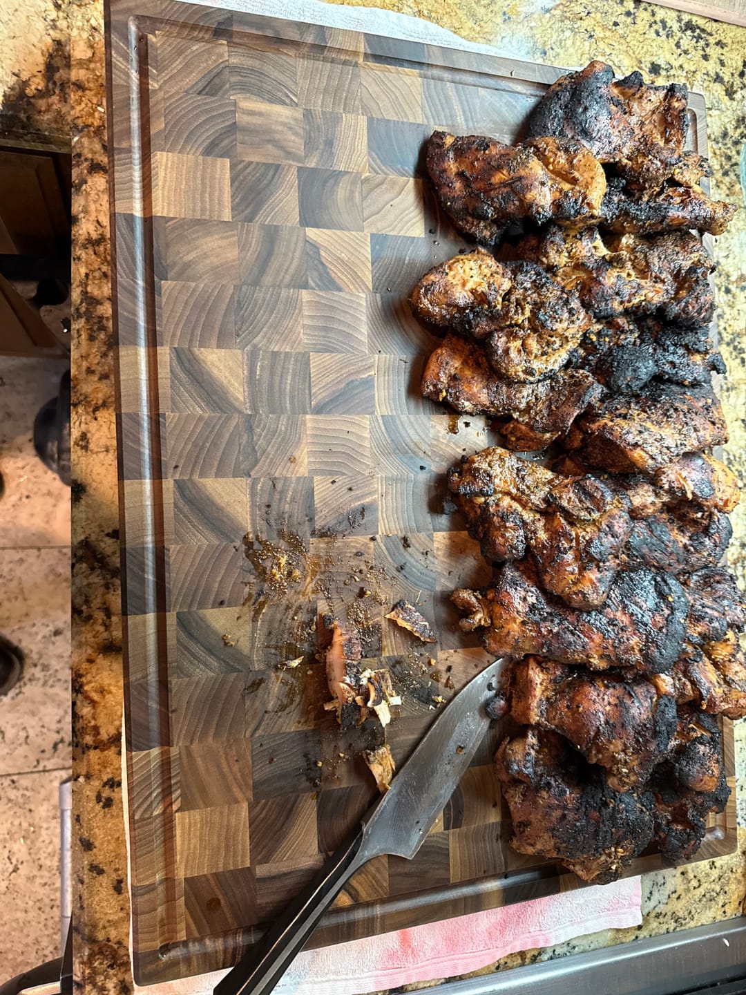 Customer photo review of Personalized Double-sided Walnut  End Grain Cutting Board