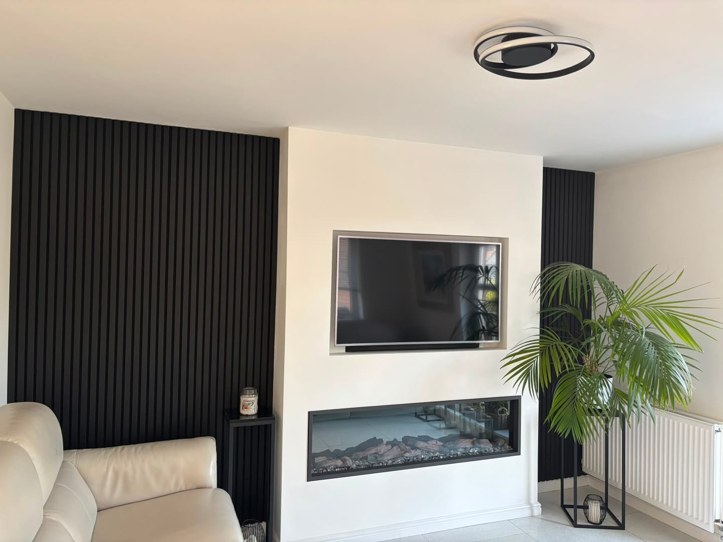 Customer photo review of SlatWall Acoustic Black Slatted Wall Panel