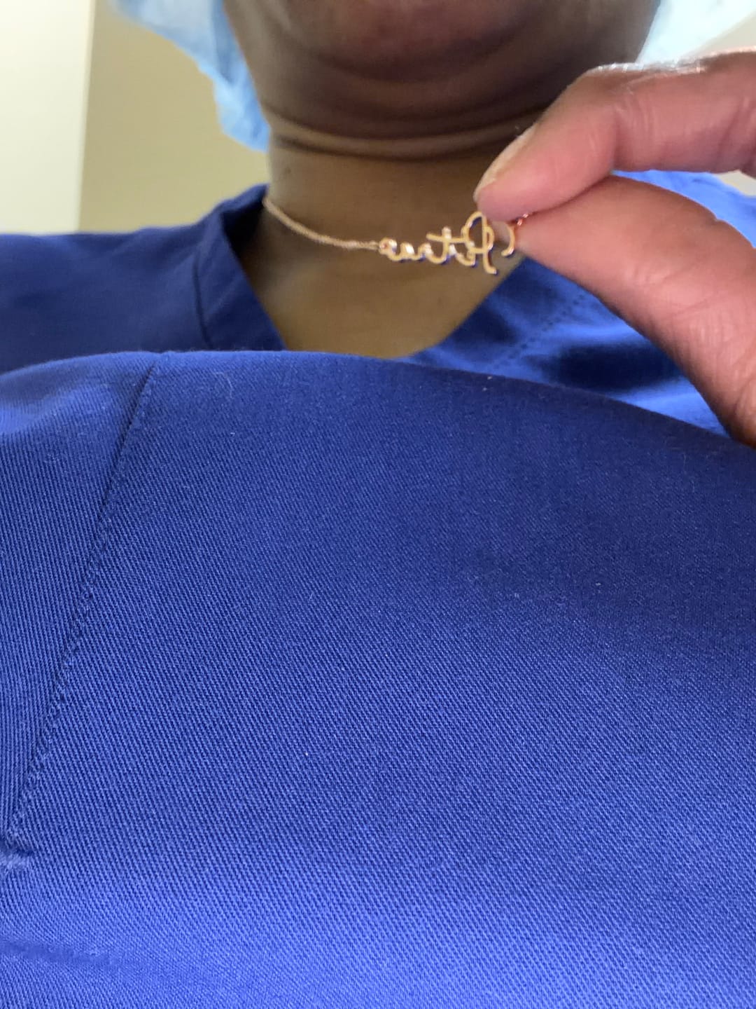 Customer photo review of Mon Petit Name Necklace