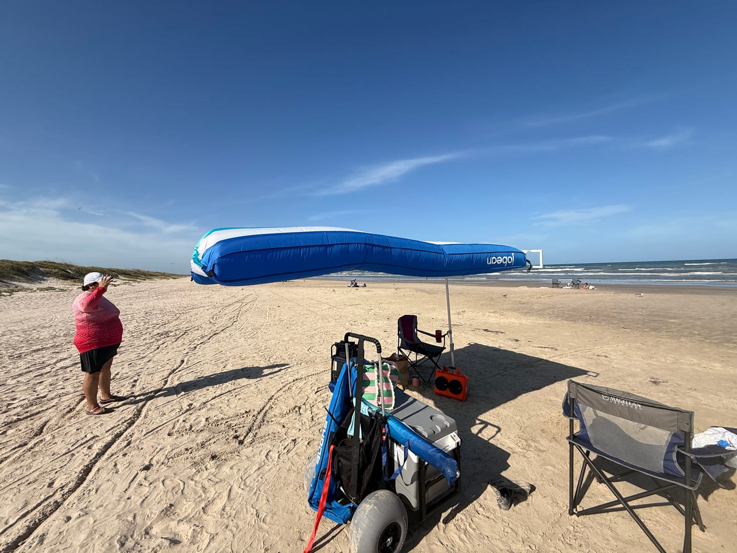 Customer photo review of ShadeSock - Wind-Inflating, Silent Beach Shade