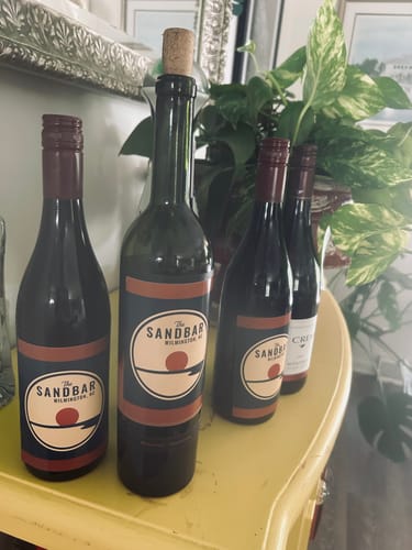 Customer photo review of Personalized Tall Wine Labels (Set of 12)