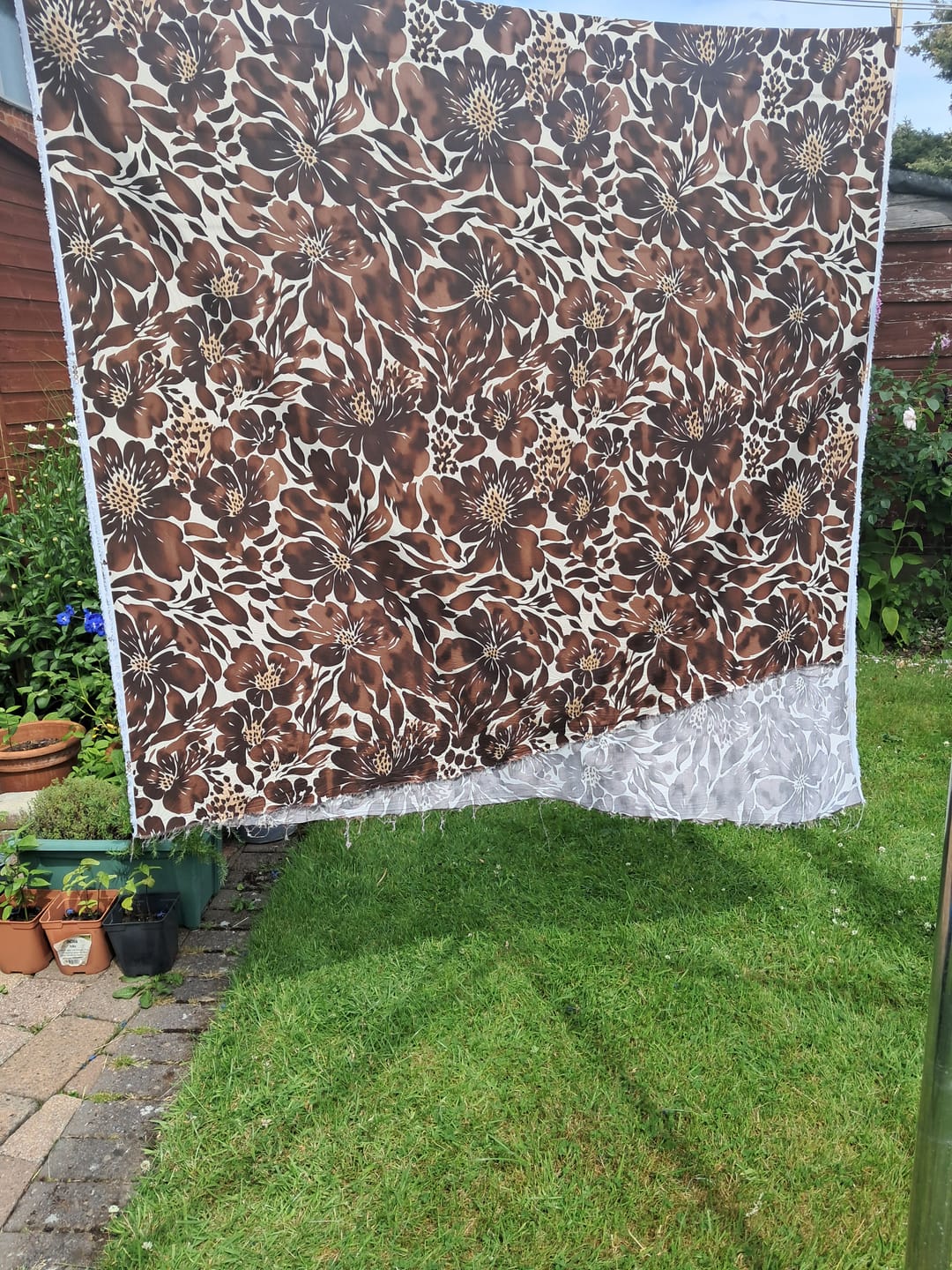 Customer photo review of Satin Viscose - Chocolate Florals