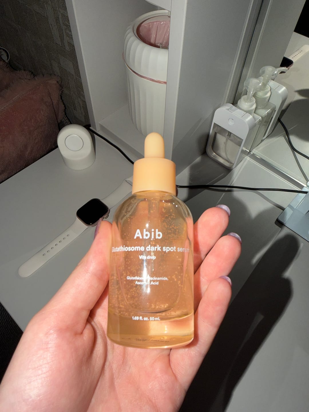 Customer photo review of Balinošs serums ar glutationu un C vitamīnu Abib Glutathiosome Dark Spot Serum Vita Drop