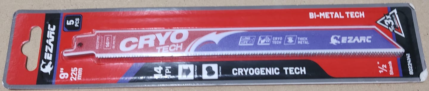Customer photo review of Metal Cutting - Bi-Metal Cryo Tech Sabre, 6/9in, 14/18 TPI Reciprocating Saw Blade