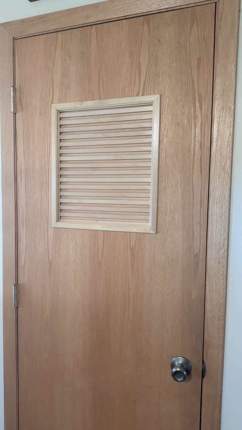 Customer photo review of Chevron Basswood Door Louver Kit