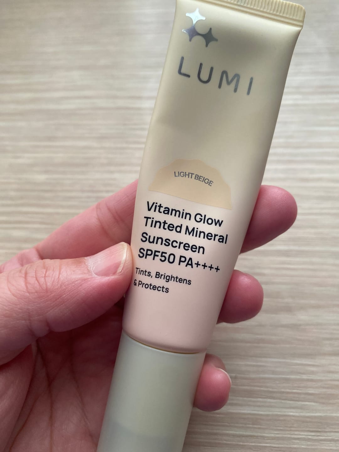 Customer photo review of Vitamin Glow Tinted Mineral Sunscreen SPF50 PA++++