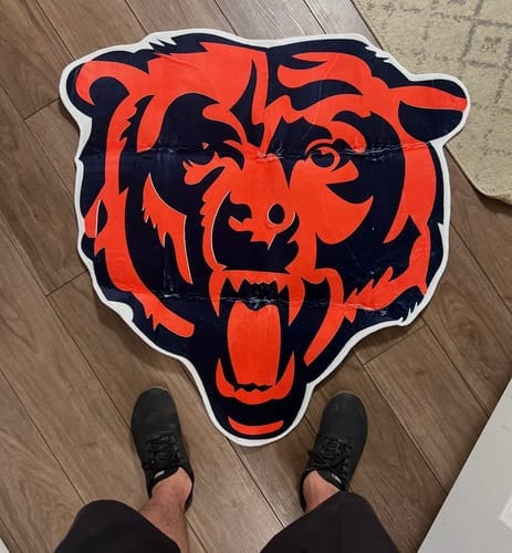 Customer photo review of Chicago Bears Logo Rug