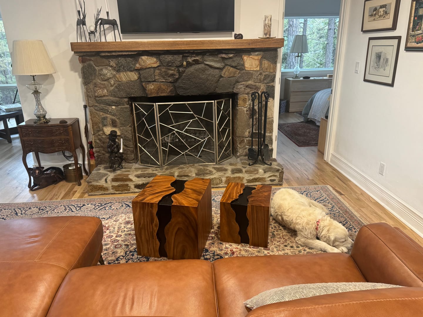 Customer photo review of Modern Solid Wood Cube Coffee Table For Furniture Decor