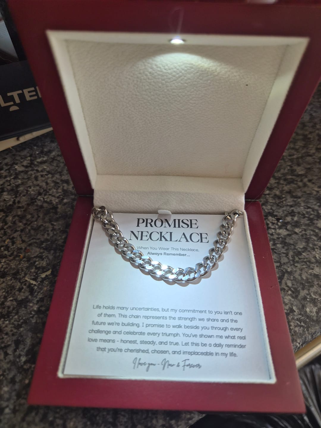 Customer photo review of Sterling Silver Promise Necklace