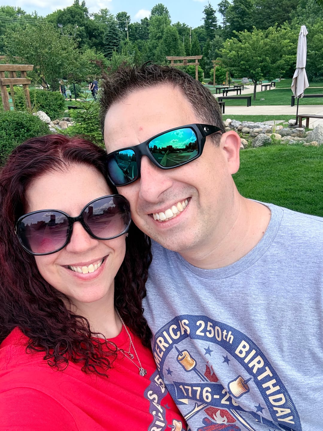 Customer photo review of America's 250th Birthday Camping Crew T-Shirt