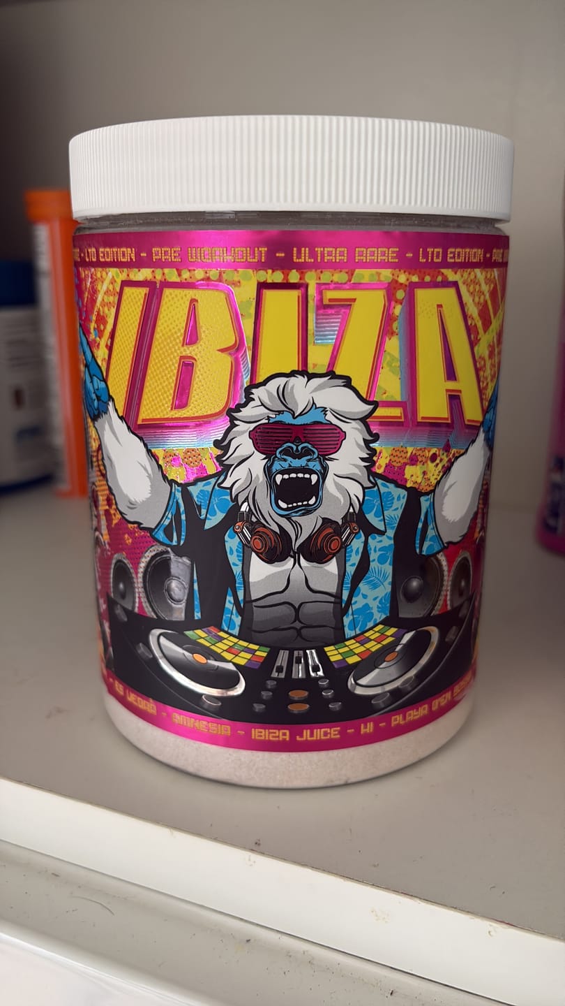 Customer photo review of IBIZA JUICE “OG” ALL IN ONE - HIGH STIMULANT PRE WORKOUT - ULTRA RARE - LTD EDITION - STRAWBERRY PINEAPPLE.