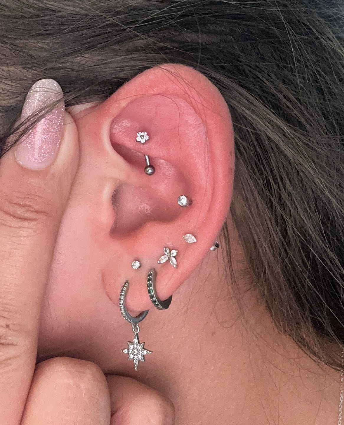 Customer photo review of Blooming Rook Piercing | Titan