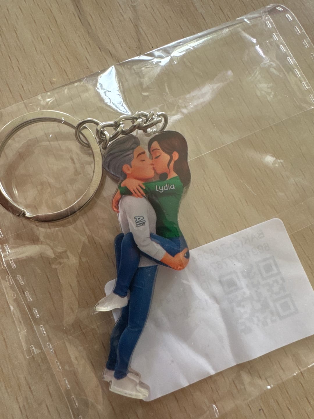Customer photo review of Kissing Couple - Personalized Keychain, Gift for Couple