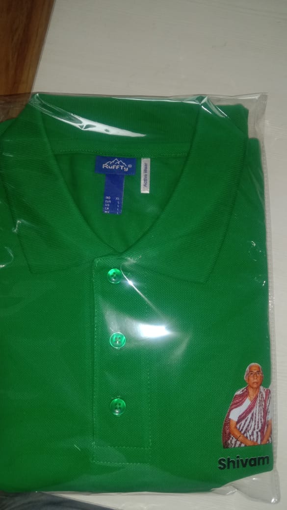 Customer photo review of Customized 100% Pure Cotton Polo T-Shirt With Your Company Logo | Order Logo Printed Tees | PrintMine.in