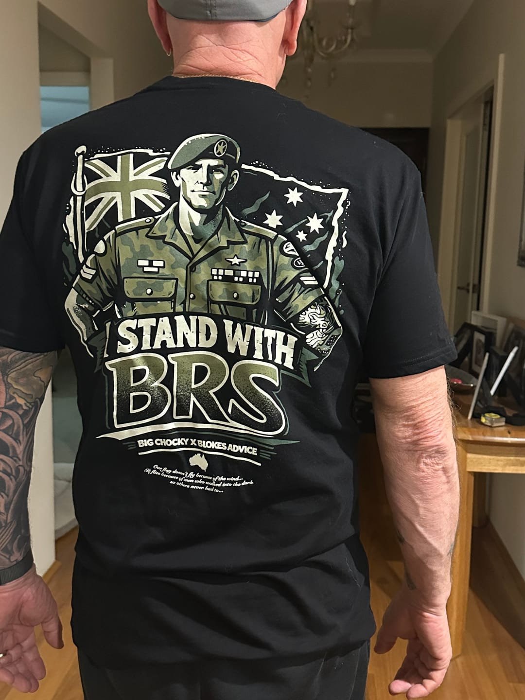 Customer photo review of Big Chocky | Stand With BRS Tee