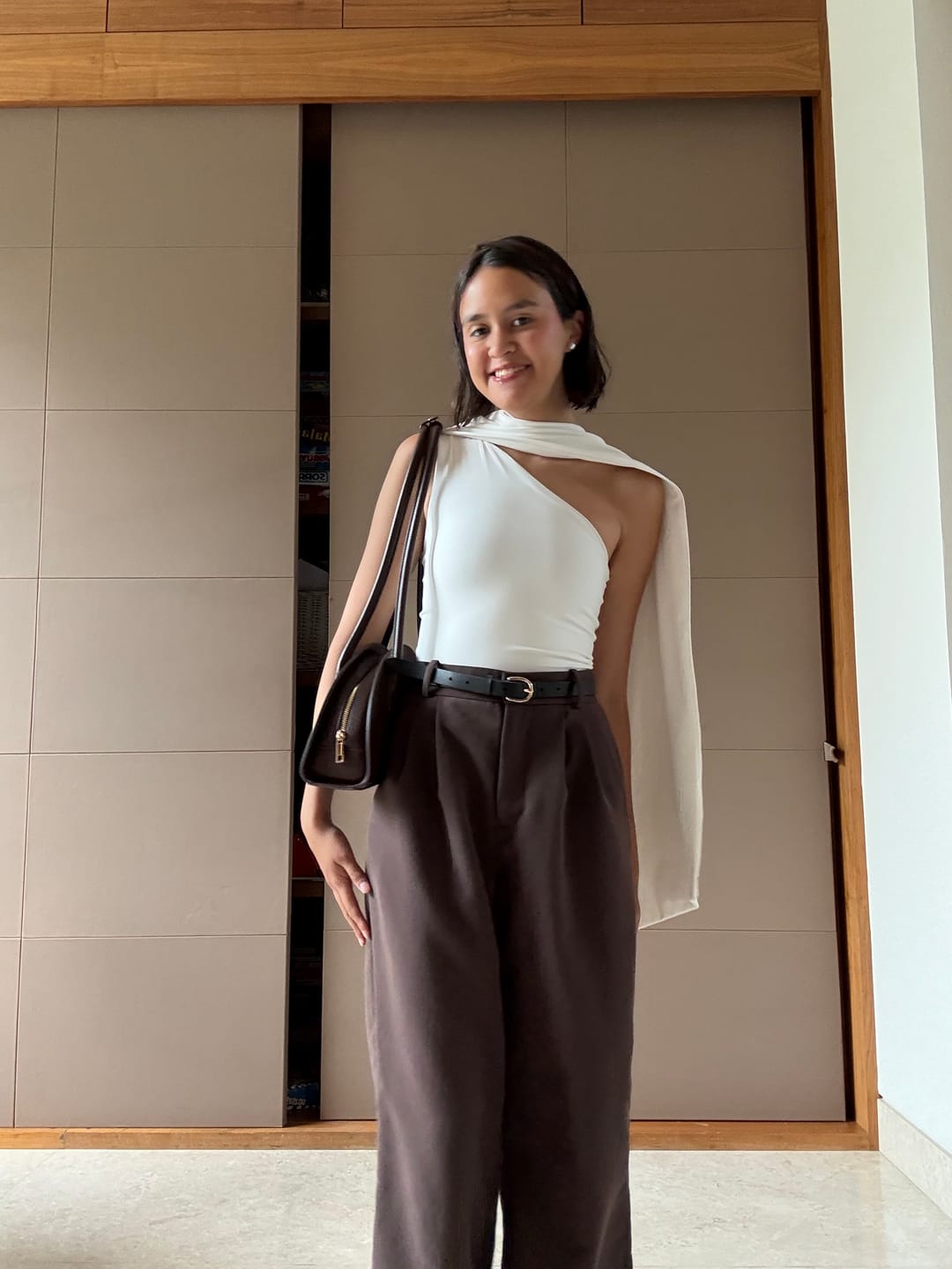 Customer photo review of Bodysuit de Un Hombro Drapeado Light Contour