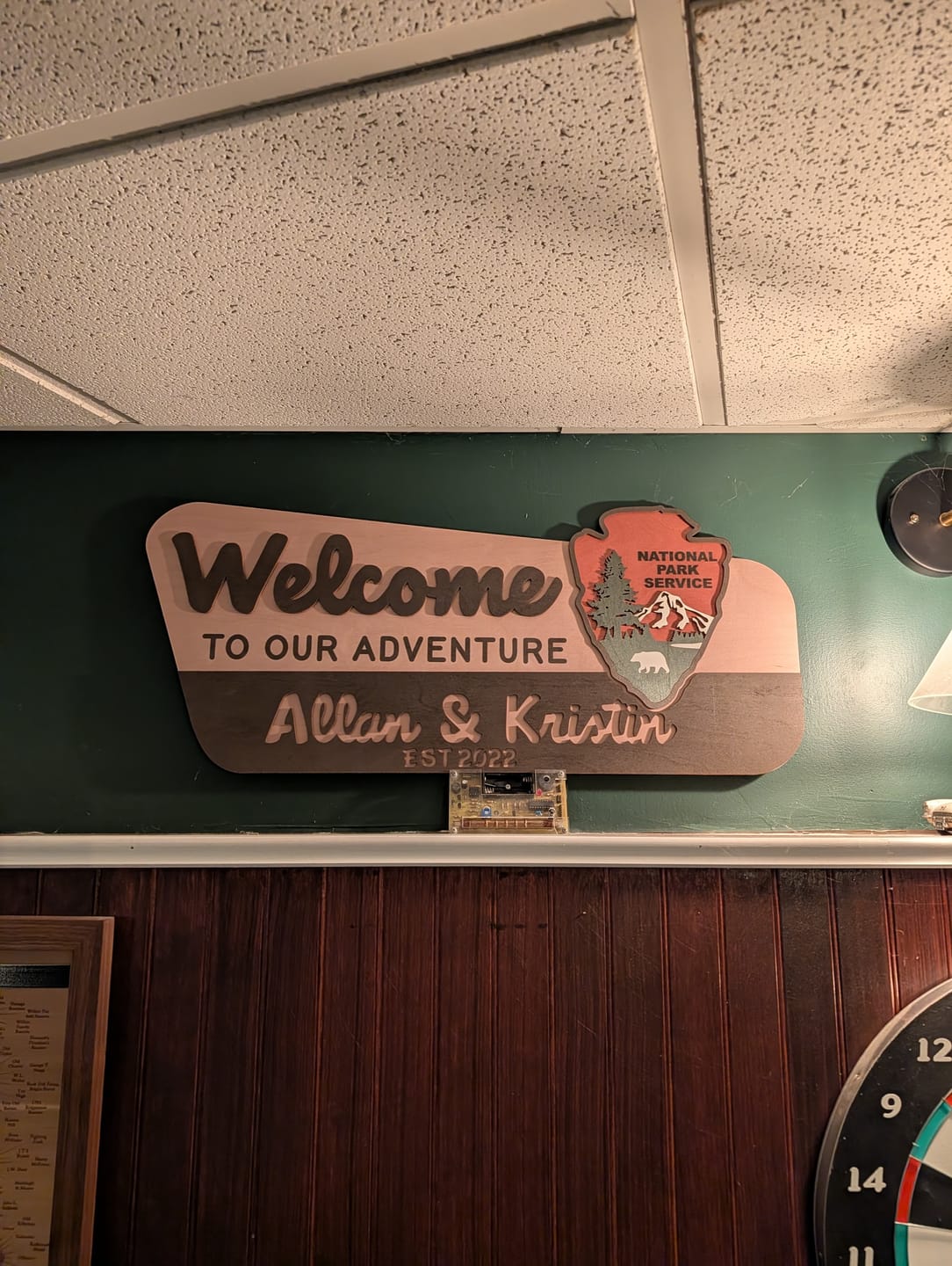Customer photo review of 3D National Park Service Family Name Welcome Sign (Bear Design)