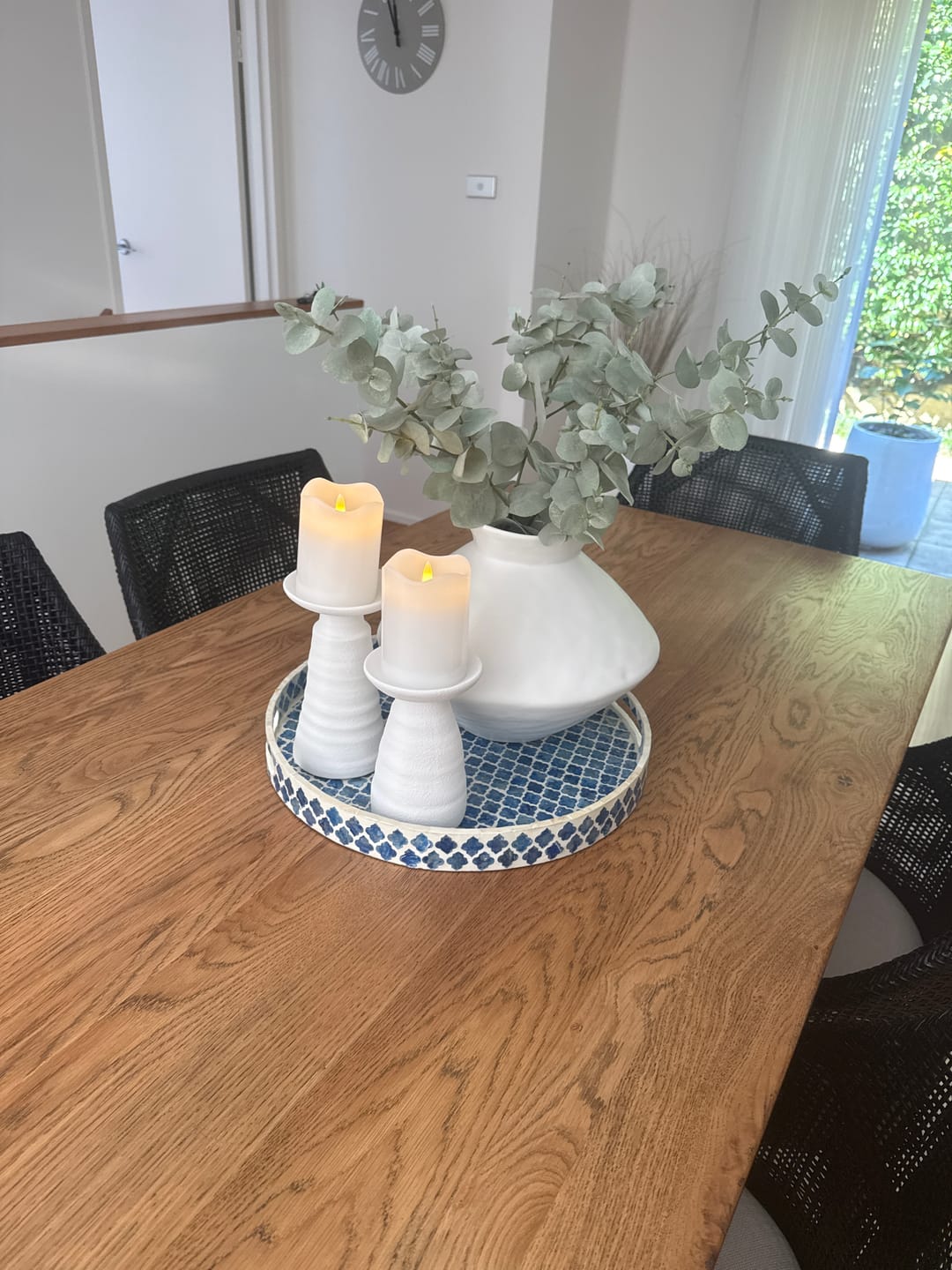 Customer photo review of Quatrefoil Round Mother Of Pearl Tray- Blue