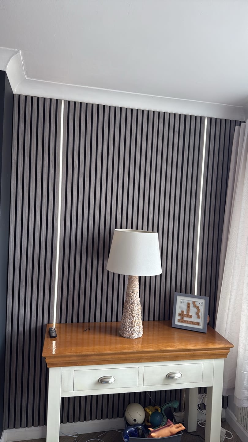 Customer photo review of LED Strip Lighting Kit For Slat Wall Panels – 2-Pack
