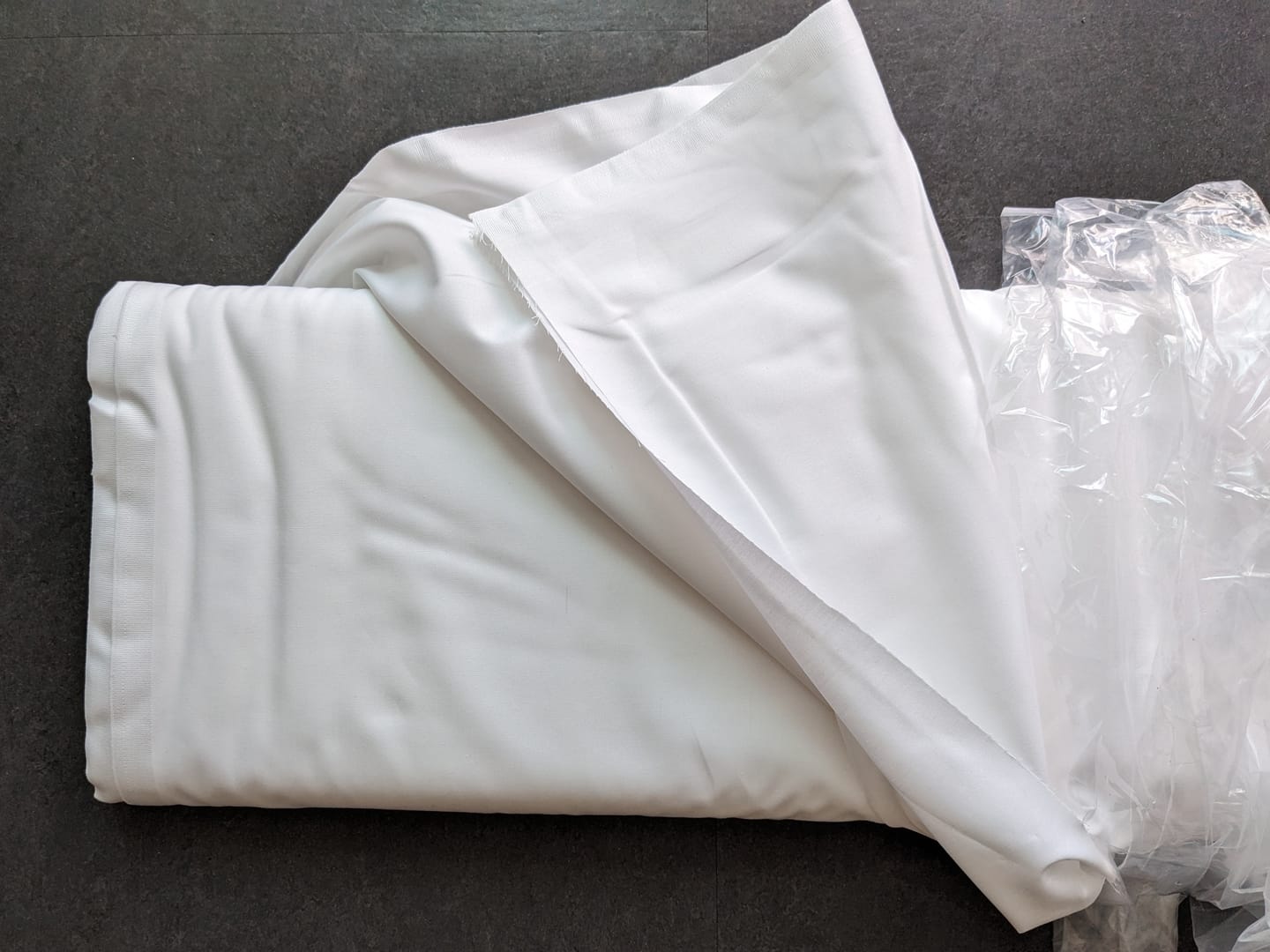 Customer photo review of White Mercerised 100% Cotton Fabric