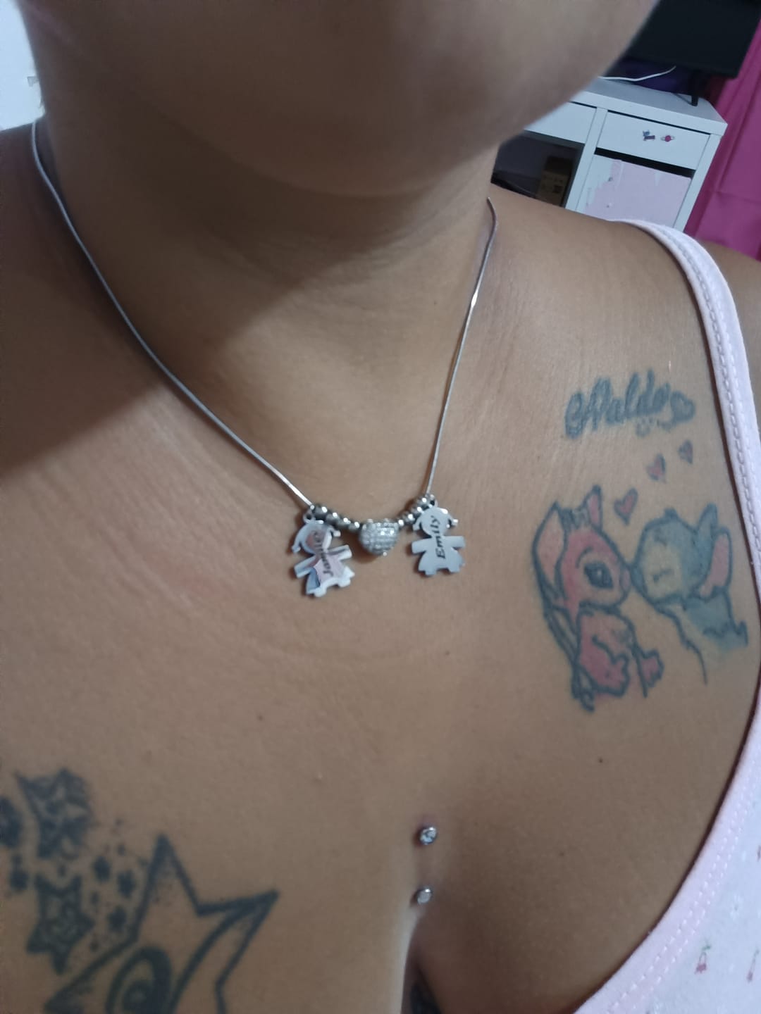 Customer photo review of Mamma Vi Ama ✦ Collana con ciondoli Bimbi Personalizzati con Nomi