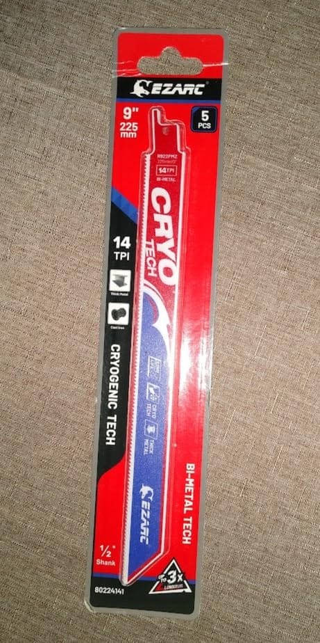 Customer photo review of Metal Cutting - Bi-Metal Cryo Tech Sabre, 6/9in, 14/18 TPI Reciprocating Saw Blade