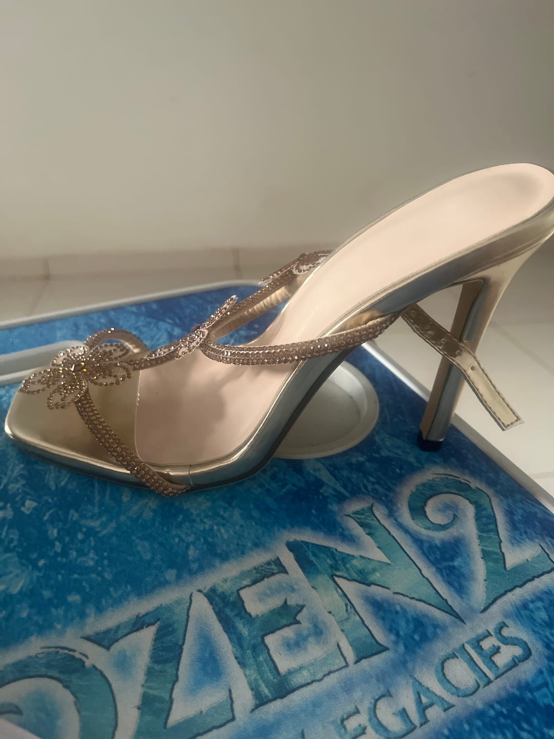Customer photo review of Zoey Floral Rhinestone Embellished Sandals