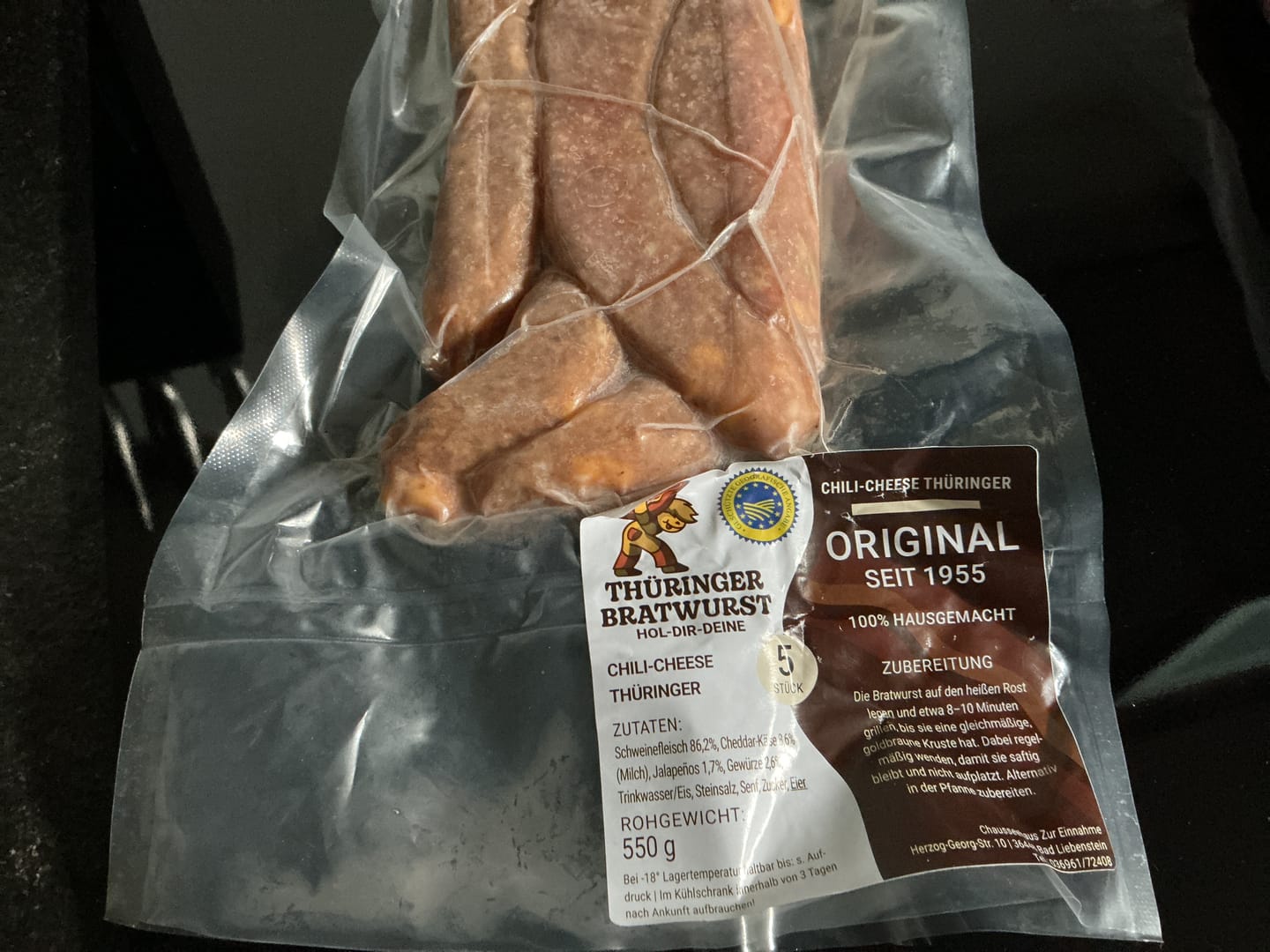 Customer photo review of Chili Cheese Bratwurst 🌶️🧀