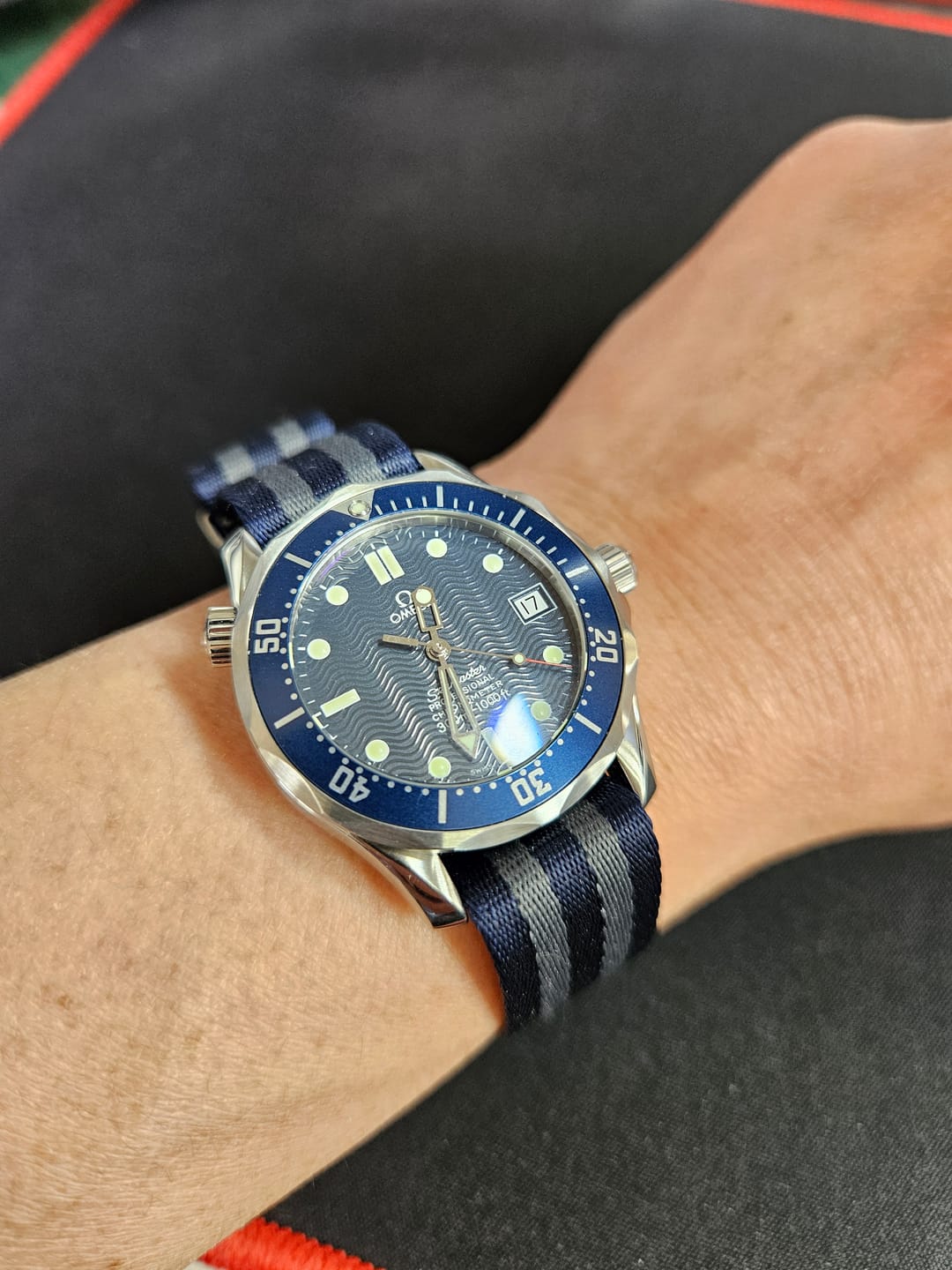 Customer photo review of Blue Bond Nylon Watch Strap