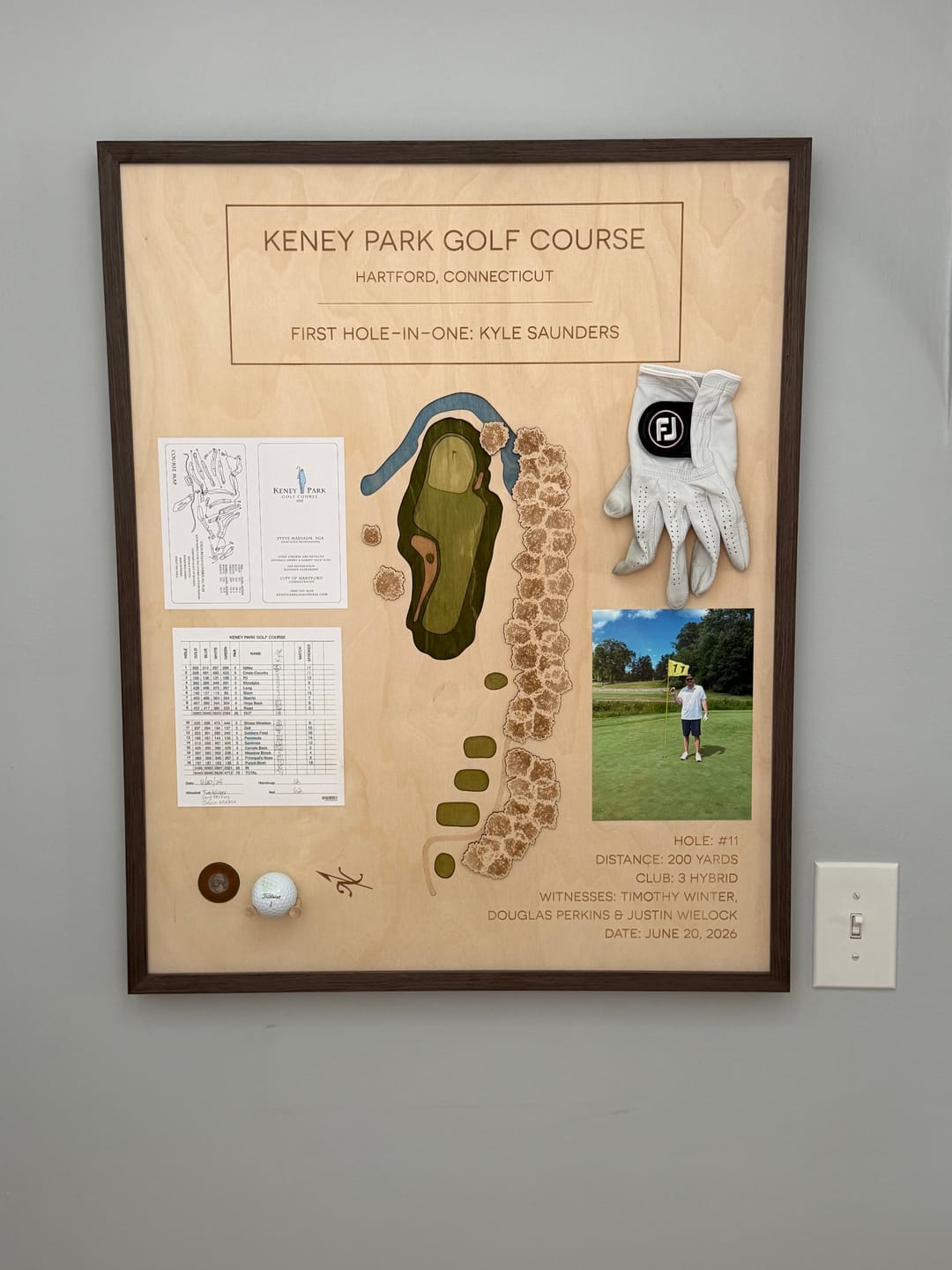 Customer photo review of Personalized Hole-in-One | Single Hole Golf Art