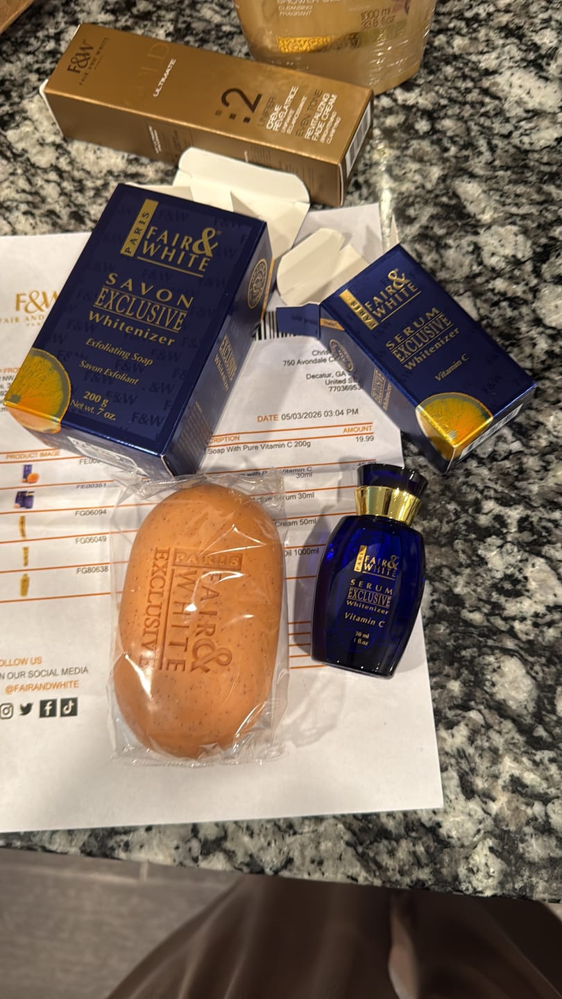 Customer photo review of Fair And White Exclusive Exfoliating Soap With Vitamin C 200g / 7 fl oz