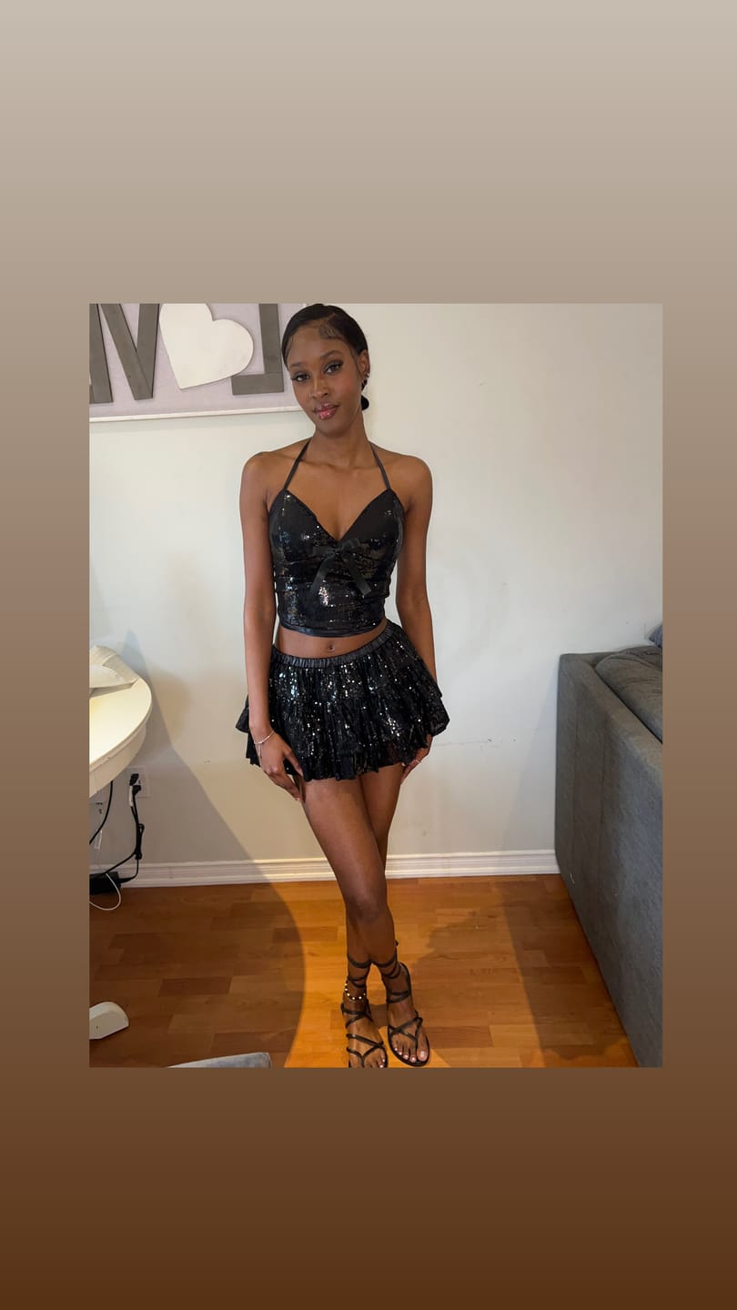 Customer photo review of Onyx Fairydust Sequin Matching Set (Black)