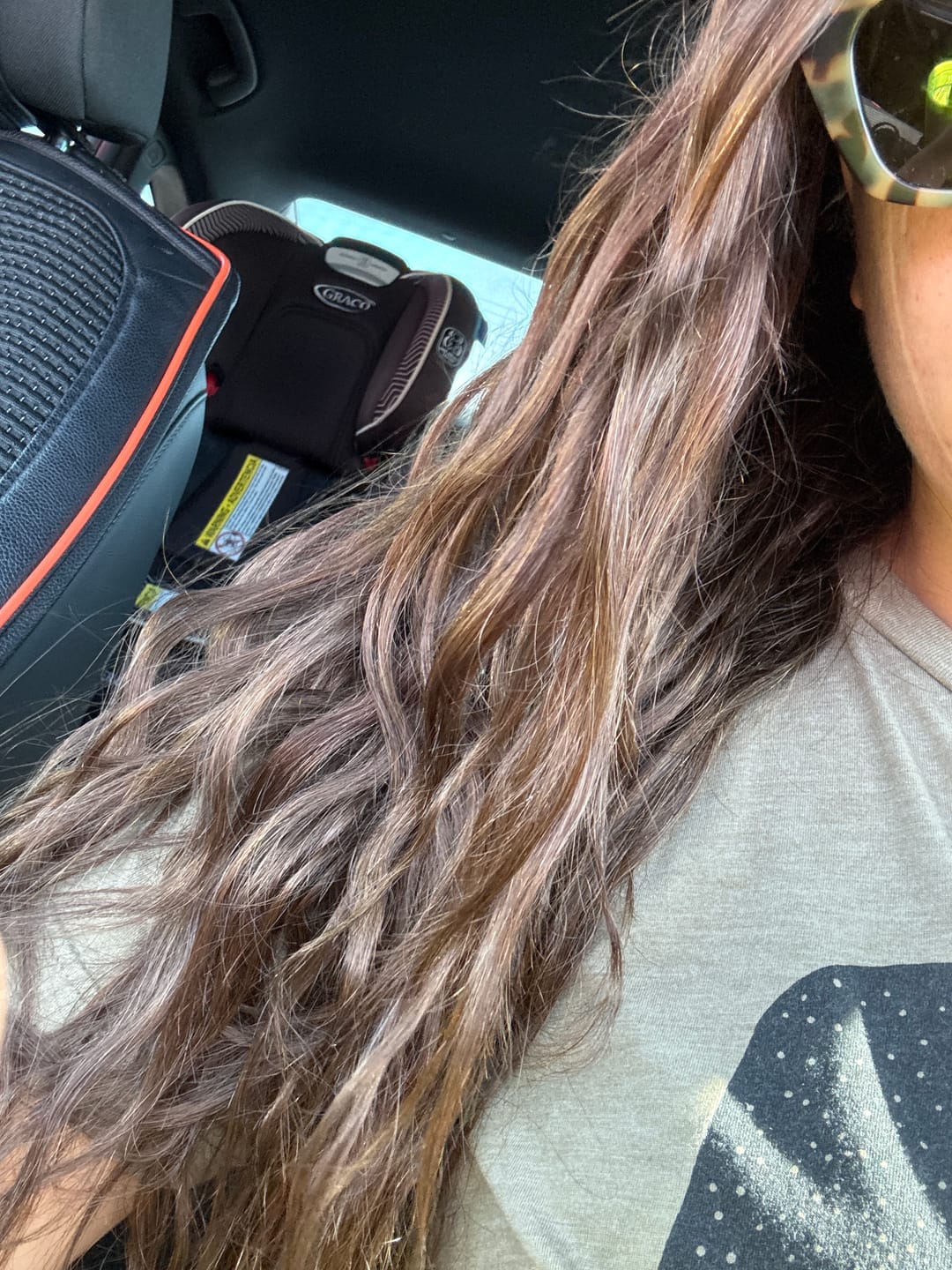 Customer photo review of #4 Medium Brown Body Wave Human Crochet Hair