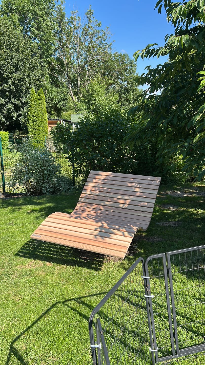Customer photo review of MEBE Wave Lounge - drehbare Gartenliege für 2 Personen
