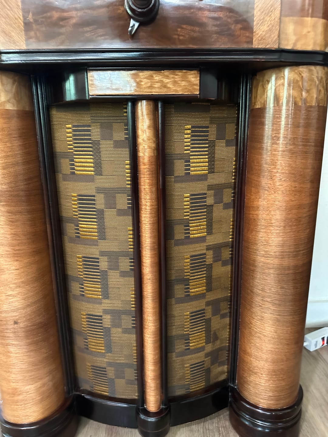 Customer photo review of Zenith Block Speaker Grill Cloth | Vintage Art Deco Fabric #25