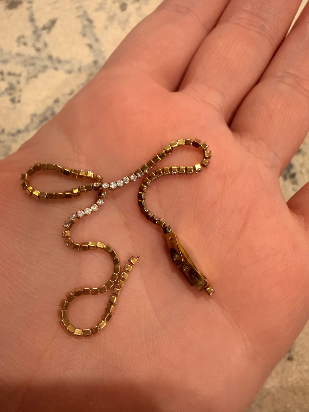Customer photo review of Niyah White Crystal Gold Bracelet