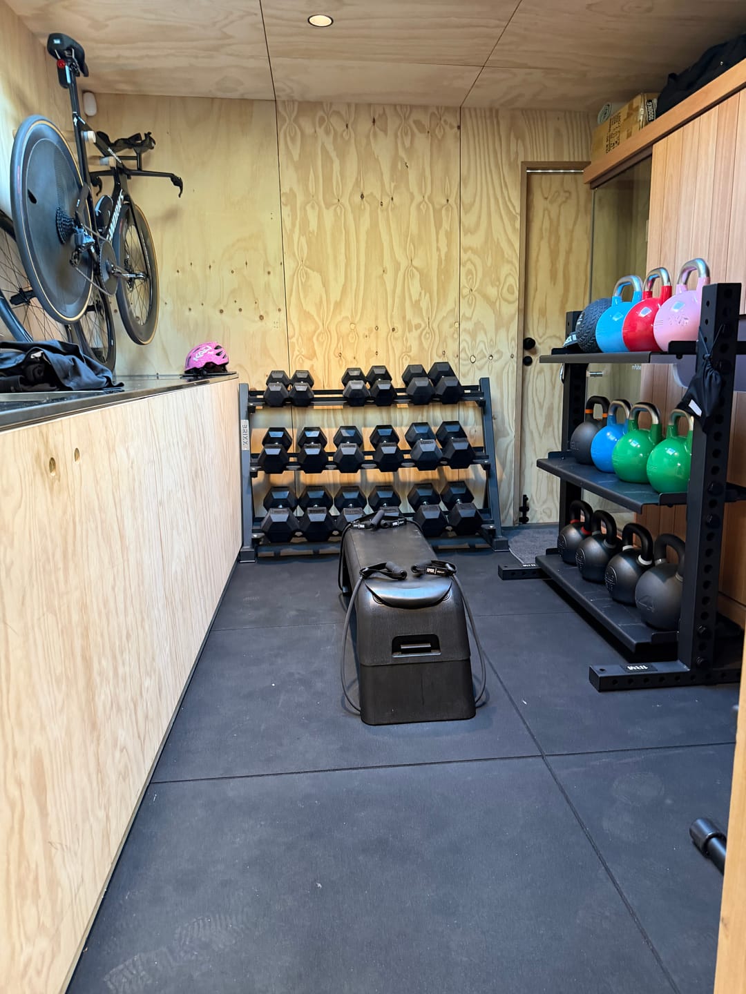 Customer photo review of BRIXX 6 x Commercial Rubber Flooring Black - 15mm Gym Mats (1m x 1m)