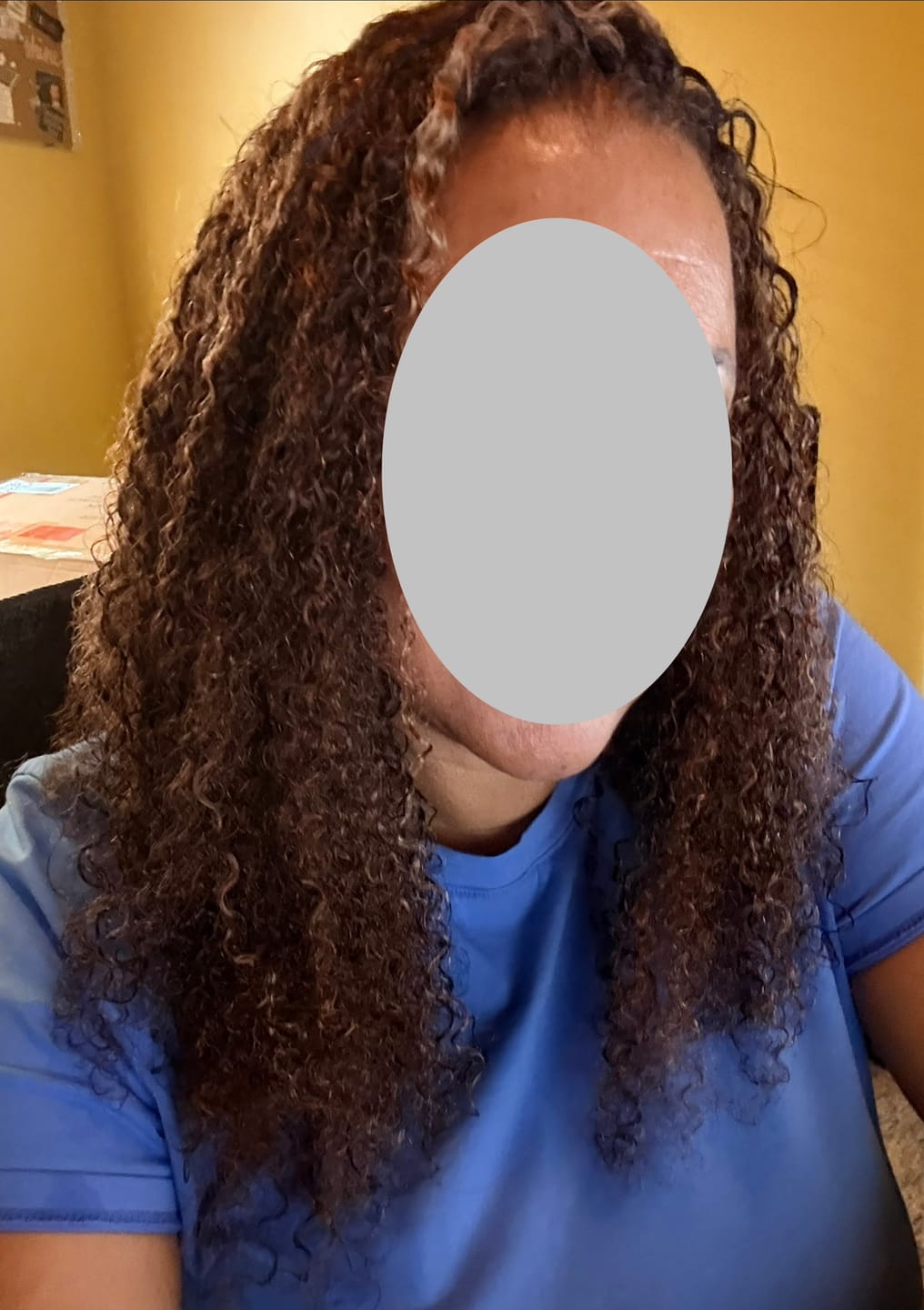 Customer photo review of #4/30 Mix Color Blend Water Deep Wave Feather Crochet Hair