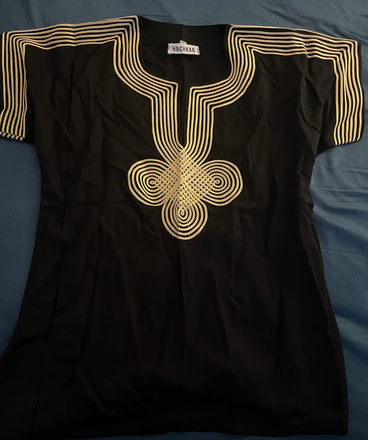 Customer photo review of Aïcha – Moroccan Oversized Cotton Shirt