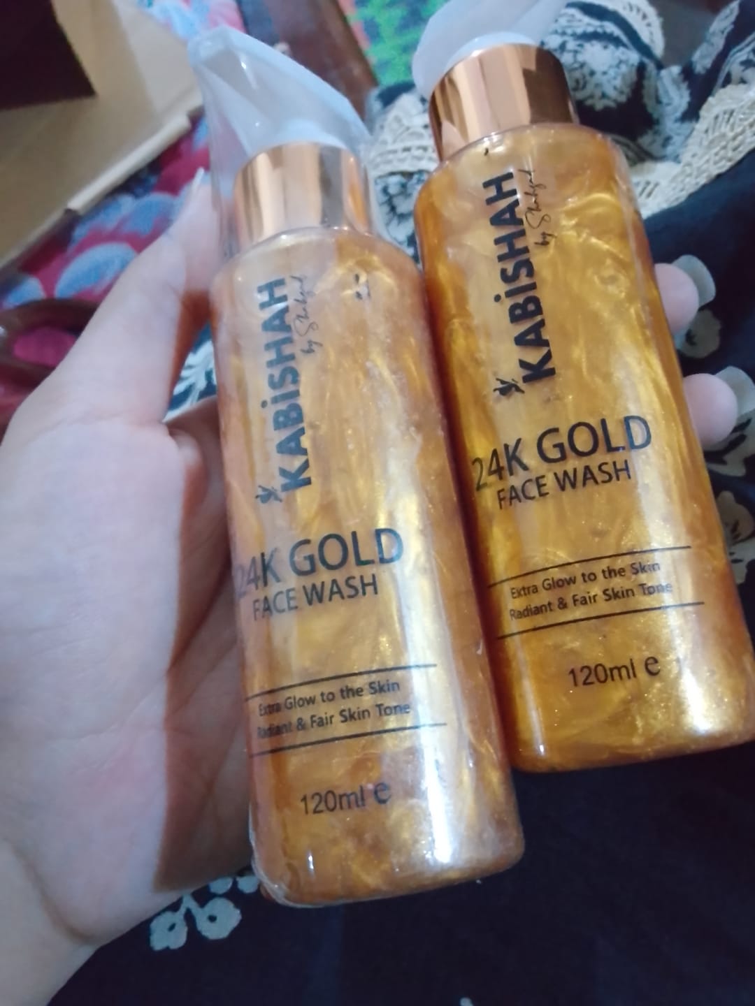 Customer photo review of 24K Gold Facewash Double Pack